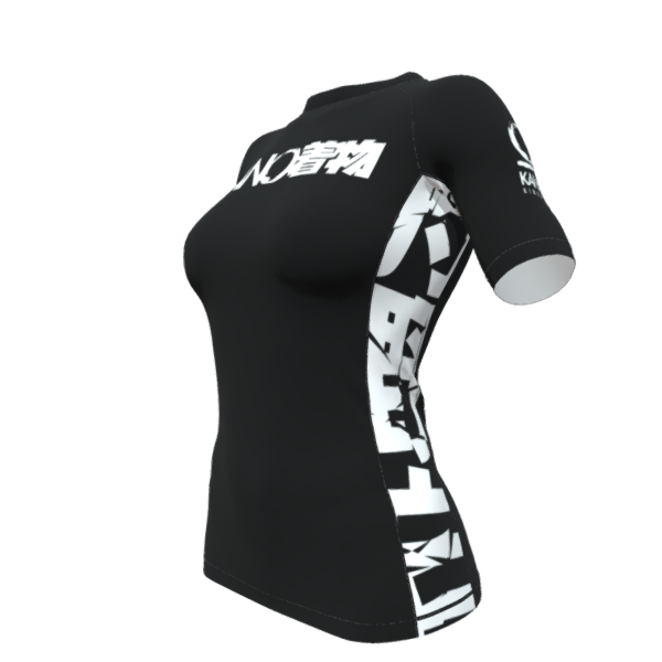 BJJ RASHGUARD FEMALE COMPETITION WHITE BELT SHORT SLEEVES