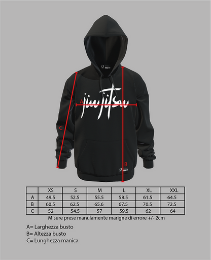 BJJ Lifestyle Hoodie Black Signature White