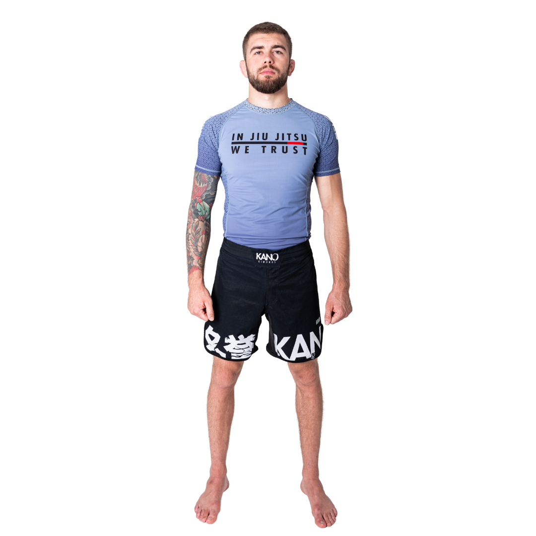 BJJ RASHGUARD IN JIU JITSU WE TRUST SHORT SLEEVES
