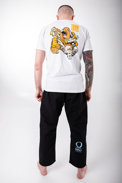 T-SHIRT KANO SANKAKUJIME FLASH JAPAN BIANCA versione arancione