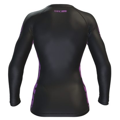 BJJ RASHGUARD DONNA COMPETITION CINTURA VIOLA MANICHE LUNGHE
