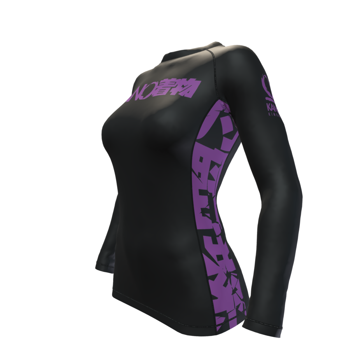 BJJ RASHGUARD DONNA COMPETITION CINTURA VIOLA MANICHE LUNGHE