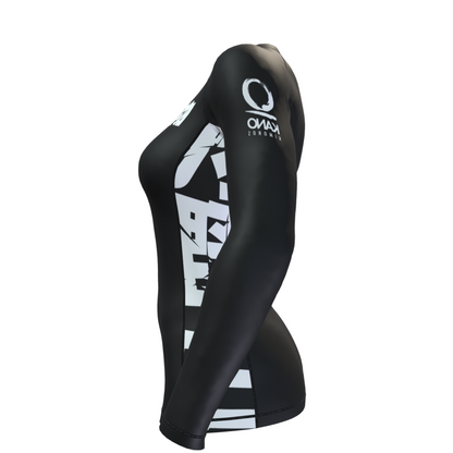 BJJ RASHGUARD DONNA COMPETITION CINTURA BIANCA MANICHE LUNGHE