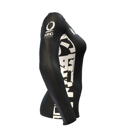BJJ RASHGUARD DONNA COMPETITION CINTURA BIANCA MANICHE LUNGHE