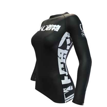 BJJ RASHGUARD DONNA COMPETITION CINTURA BIANCA MANICHE LUNGHE