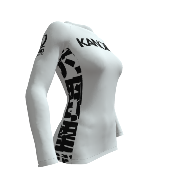 BJJ RASHGUARD DONNA COMPETITION CINTURA NERA MANICHE LUNGHE
