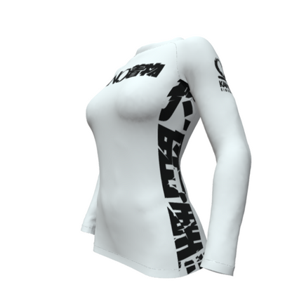 BJJ RASHGUARD DONNA COMPETITION CINTURA NERA MANICHE LUNGHE