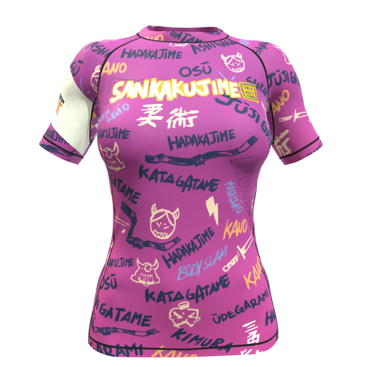 BJJ RASHGUARD FEMALE SANKAKU JIME SHORT SLEEVES