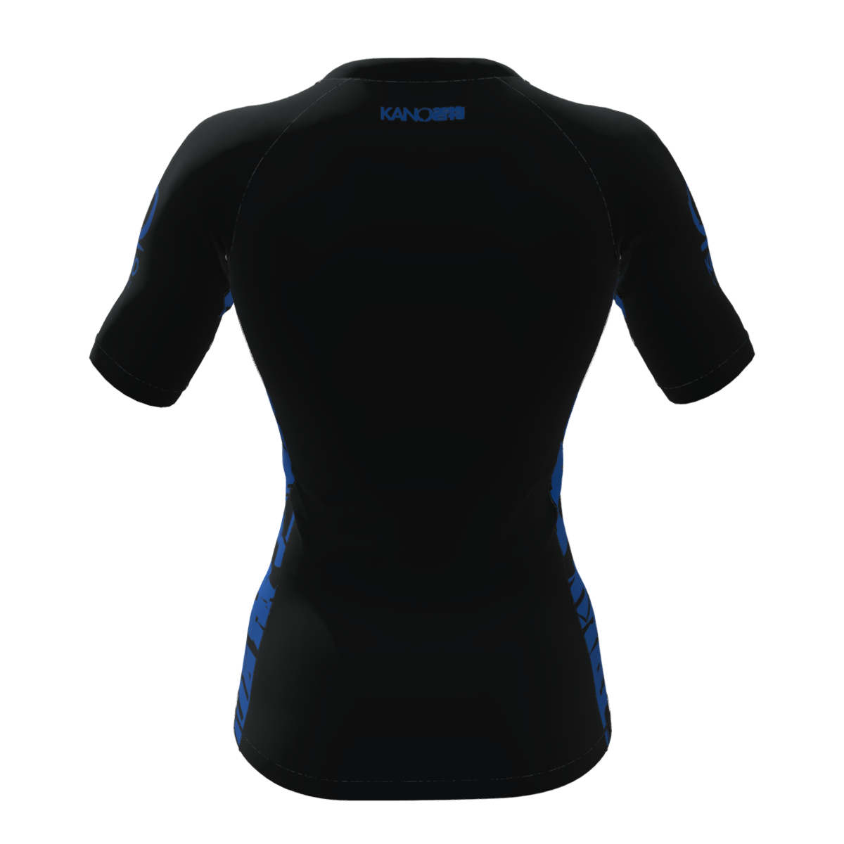 BJJ RASHGUARD DONNA COMPETITION CINTURA BLU MANICHE CORTE