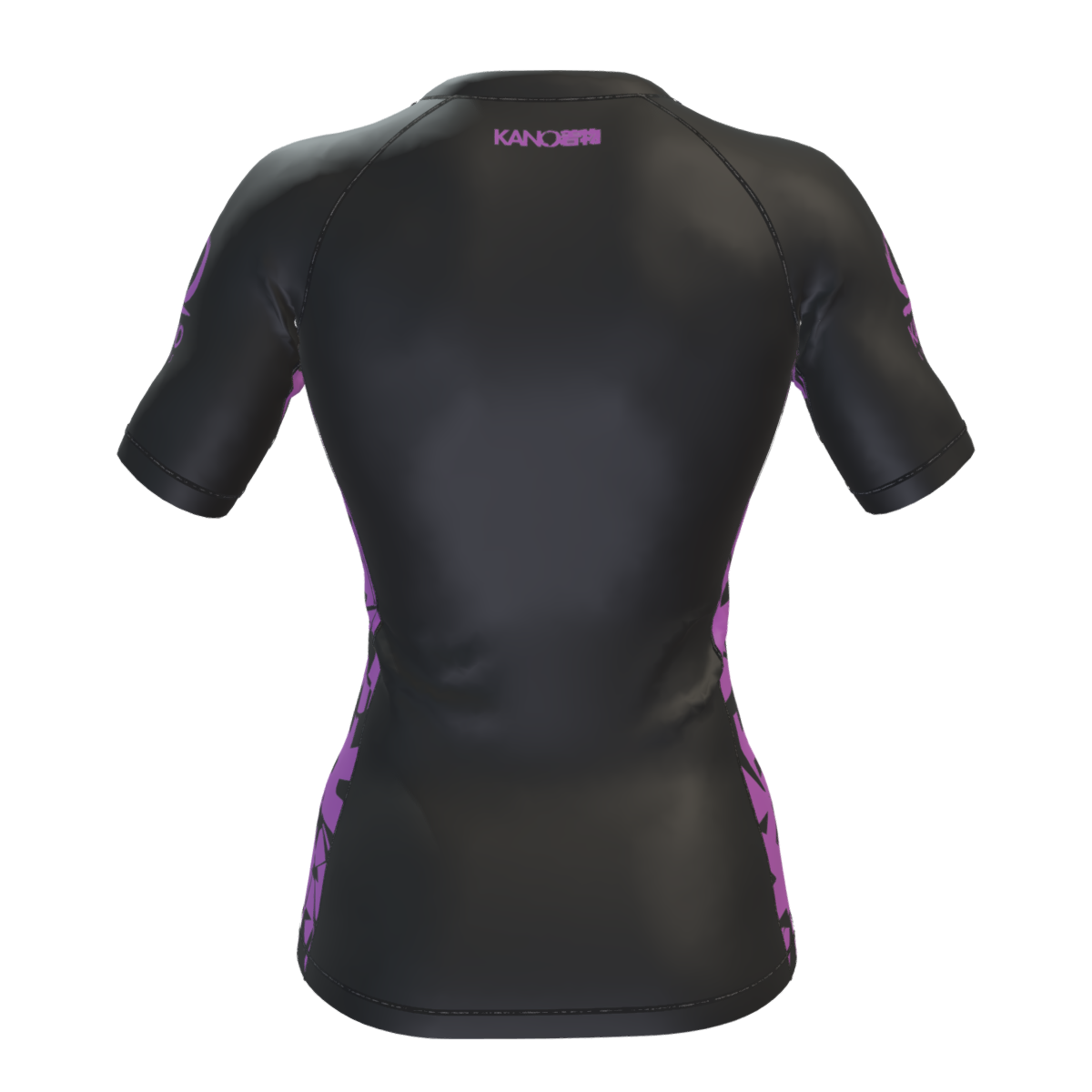 BJJ RASHGUARD DONNA COMPETITION CINTURA VIOLA MANICHE CORTE
