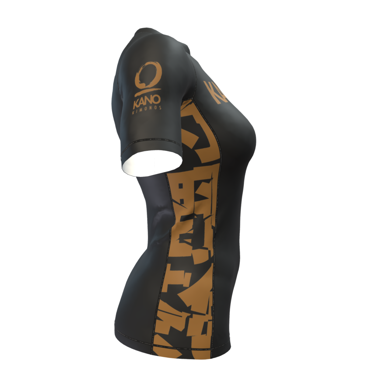 BJJ RASHGUARD DONNA COMPETITION CINTURA MARRONE MANICHE CORTE