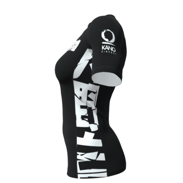 BJJ RASHGUARD FEMALE COMPETITION WHITE BELT SHORT SLEEVES