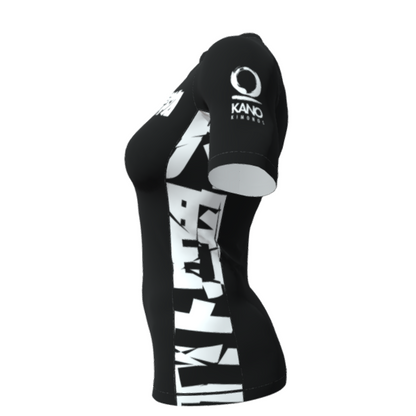 BJJ RASHGUARD FEMALE COMPETITION WHITE BELT SHORT SLEEVES