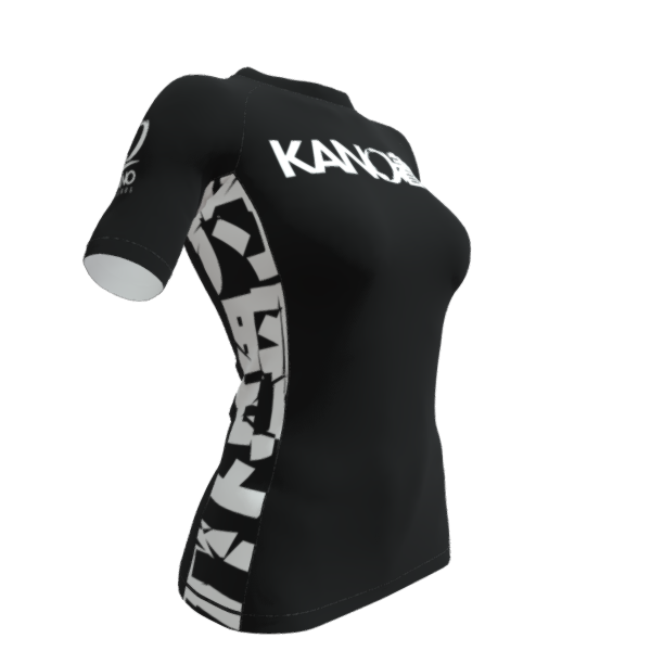 BJJ RASHGUARD FEMALE COMPETITION WHITE BELT SHORT SLEEVES
