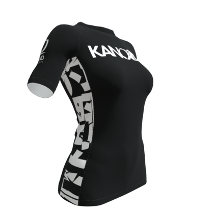 BJJ RASHGUARD FEMALE COMPETITION WHITE BELT SHORT SLEEVES