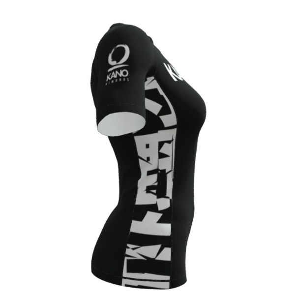 BJJ RASHGUARD FEMALE COMPETITION WHITE BELT SHORT SLEEVES