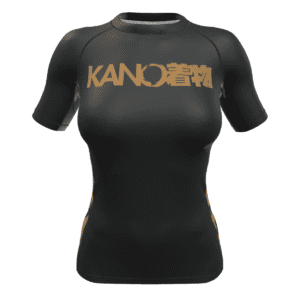 FEMALE RASHGUARD SHORT SLEEVES BROWN BELT
